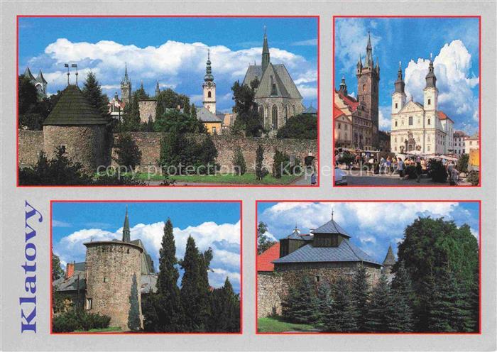 Klatovy Klattau CZ Stradtmauer Kirche Schlossturm