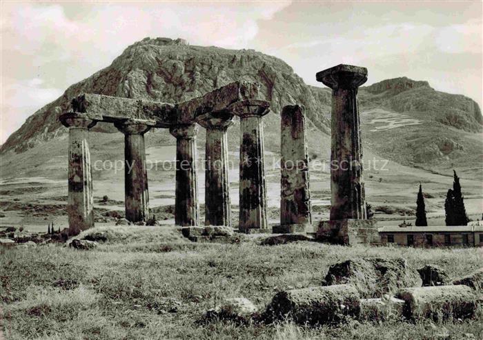 KORINTH Korinthia Corinth Corinthe Greece Apollo Tempel und Akrokorinth