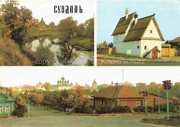 Suzdal Fluss Kamenka Stadt Sicht