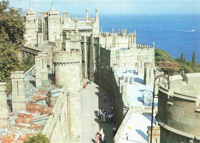 Alupka Krim Crimea Woronzowskij Palast Blick von Berg