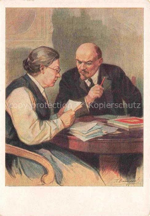 LENIN Wladimir Iljitsch Politik Politics Politique N.K. Kupskaya Kuenstler Wasil