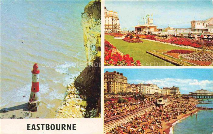 EASTBOURNE  Sussex UK Beachy Head Lighthouse The Carpet Gardens The Beach
