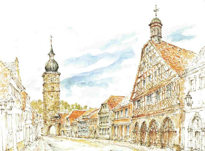 Ebern Hassberge Bayerb Ortsmotiv Kuenstlerkarte