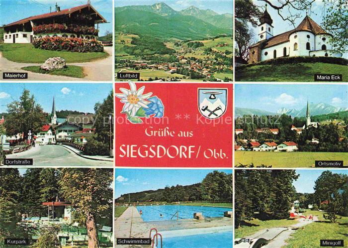 Siegsdorf  Oberbayern Maierhof Fliegeraufnahme Maria Eck Dorfstrasse Ortsmotiv K