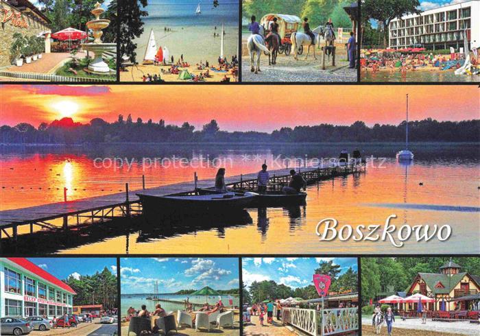 Boszkowo Gmina Stoszowice PL Teilansichten Segeln Reiten Strandpartien Mole