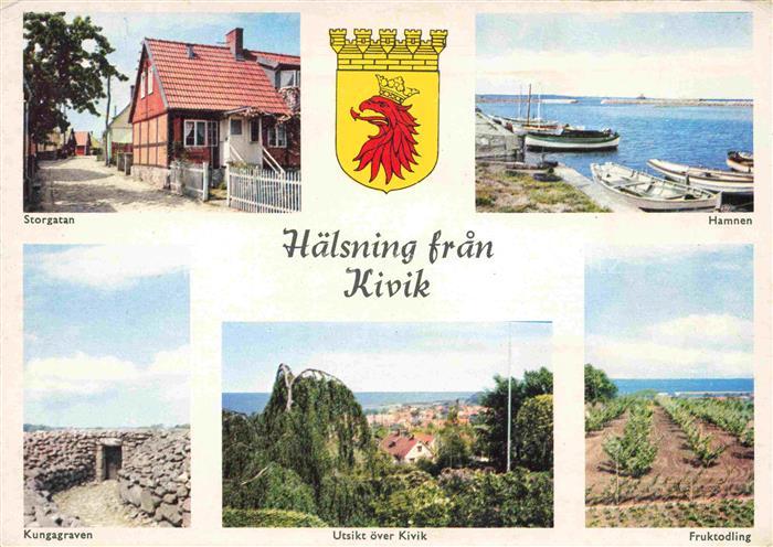 Kivik Sweden Storgatan Hamnen Kungagraven Utsikt oever Kivik Fruktodling