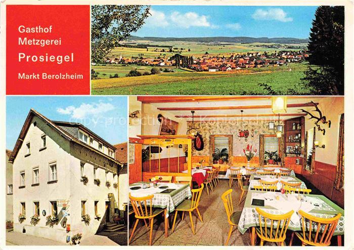 Markt Berolzheim Panorama Gasthof Metzgerei Prosiegel Gaststube