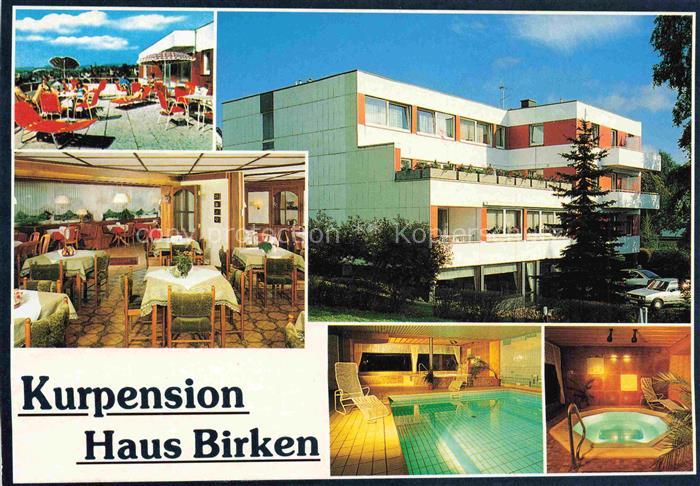 BAD STEBEN Kurpension Haus Birken Terrasse Gastraum Hallenbad Whirlpool