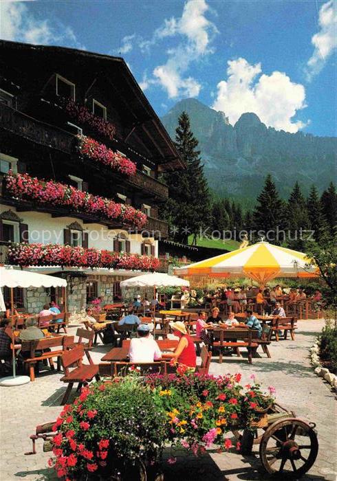 Karersee Lago di Carezza IT Ski Golf und Berghotel Moseralm Terrasse