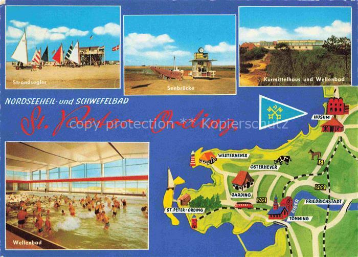 St Peter-Ording Strandsegler Seebrueke Kurmittelhaus Wellenbad