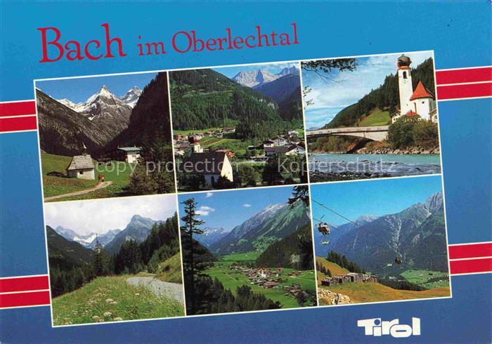 Bach Lechtal Tirol AT Kapelle Panorama Kirche Sessellift