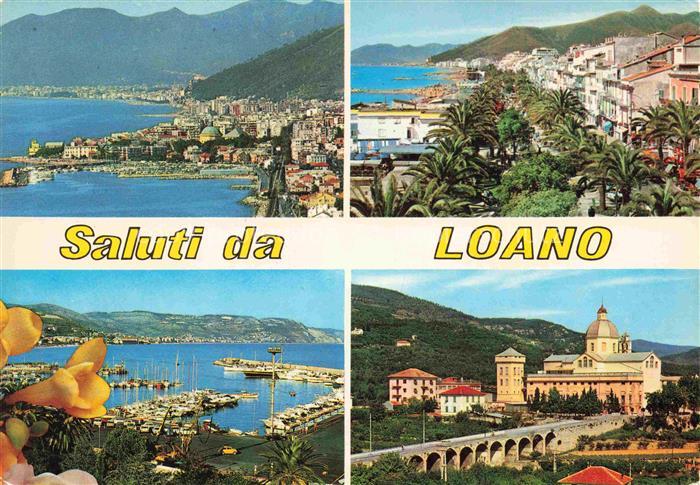 Loano Liguria IT Panorama Lungomare Il Porto Chiesa di Monte Carmelo