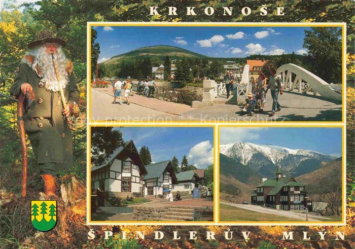 Spindleruv Mlyn Spindelmuehle Riesengebirge CZ Bruecke Siedlung Panorama