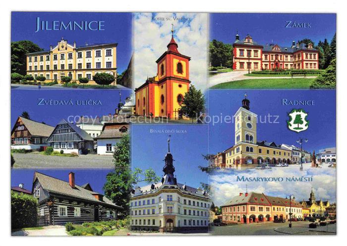 Jilemnice Hrabacov CZ Zvedava ulicka Zamek Radnice Masarykovo namesti