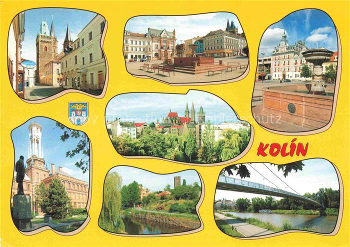 Kolin nad Labem Koeln Elbe CZ Chram sv Bartolomeje Karlovo namesti Radnice Gymna