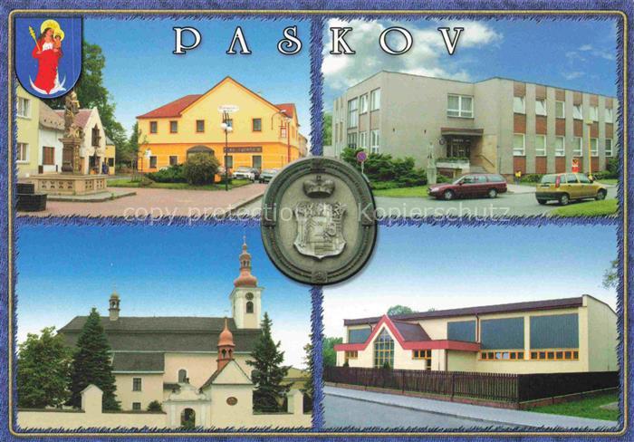 Paskov Paskovske namesti Obecni ufad Kostel sv Vavfince Telocvicna zakladni skol