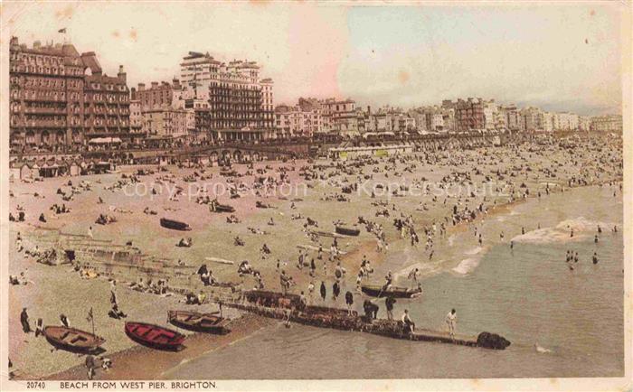 BRIGHTON  East Sussex UK Beach as seen from West Pier