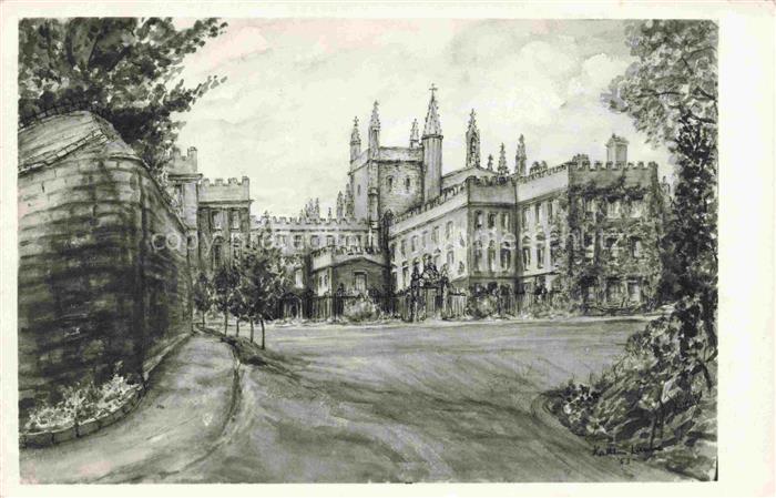 Oxford  Oxfordshire UK New College from the garden Kuenstlerkarte