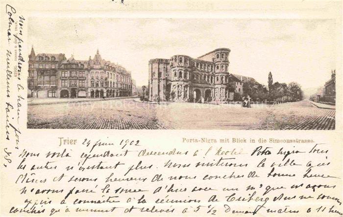 TRIER  CITY Porta Nigra mit Blick in die Simeonsstrasse
