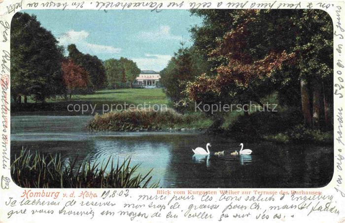 Homburg  BAD HOMBURG Blick vom Kurgarten-Weiher zur Terrasse des Kurhauses