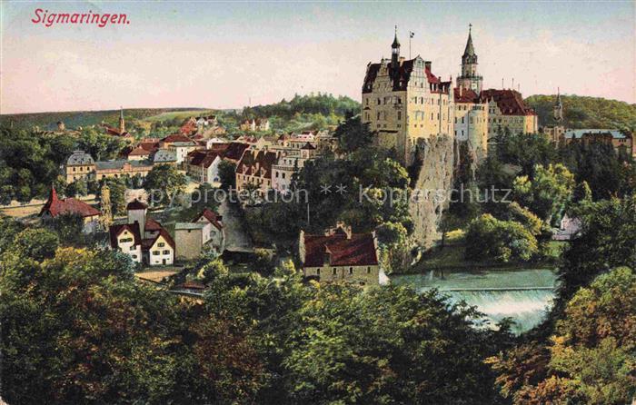 Sigmaringen Panorama Blick zum Schloss