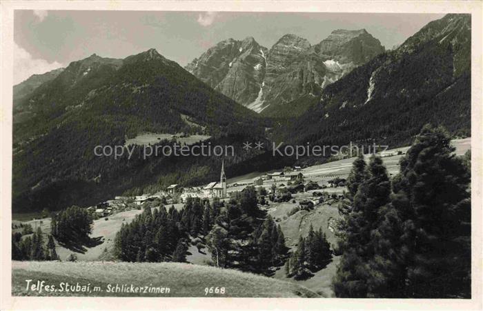 Telfes Stubai Tirol AT Panorama Blick gegen Schlickerzinnen