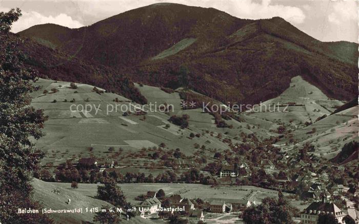 Untermuenstertal Muenstertal BW Panorama Blick zum Belchen Schwarzwald