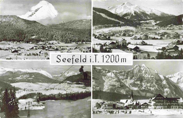 Seefeld Tirol Winterpanorama Skilift Wintersportplatz Alpen