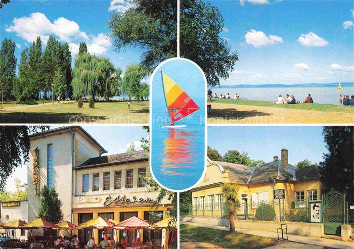 Balatonszarszo Partie am Balaton Restaurant Hotel Windsurfen