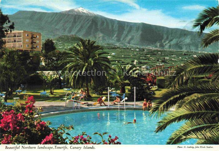 Tenerife Islas Canarias Spanien ES Hotelanlage Swimming Pool Mount Teide