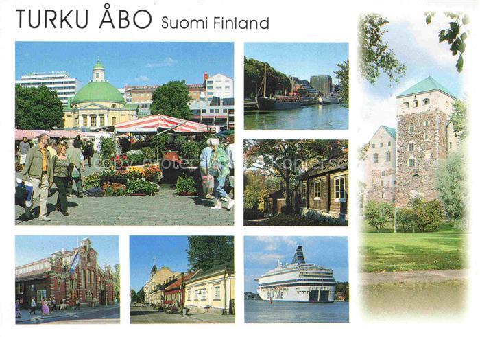 Turku Abo Suomi Teilansichten Markt Faehre Hafen