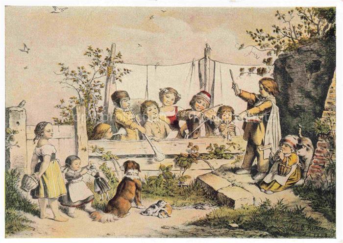 Kuenstlerkarte Ludwig Richter Kindersymphonie