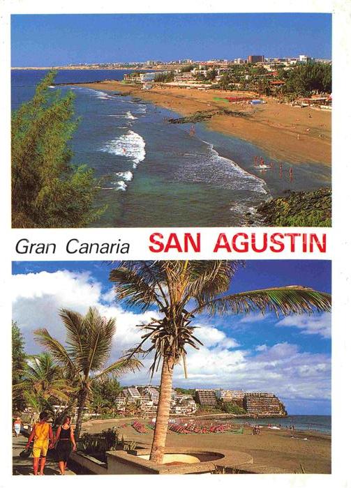 San Agustin Gran Canaria La playa y flora tropical
