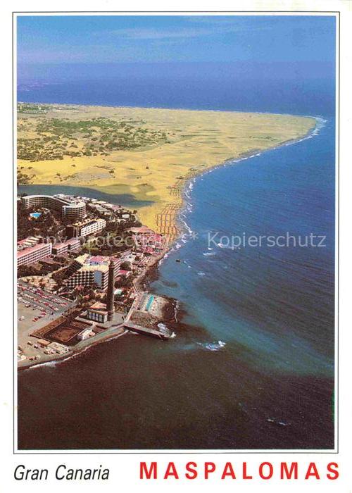 Maspalomas Gran Canaria ES La playa y selectos complejos turisticos vista aérea