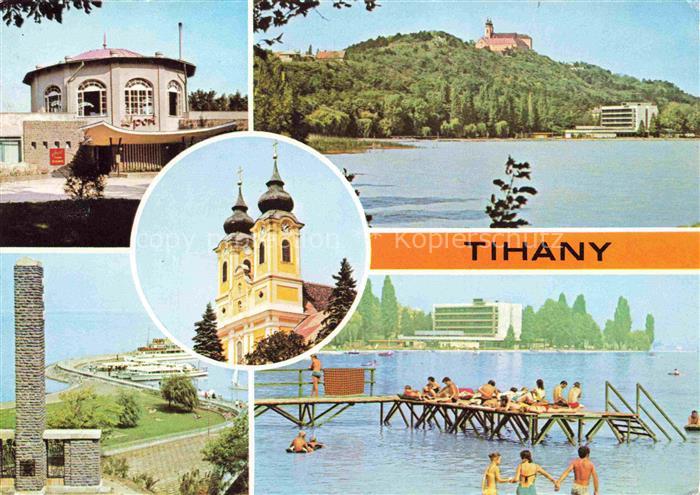 Tihany HU Teilansichten Kloster Kirche Hafen Badesteg Plattensee