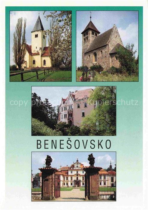 Benesov  u Prahy Beneschau CZ und Umgebung Kirchen in Chvojen Porici Vrchotovy J