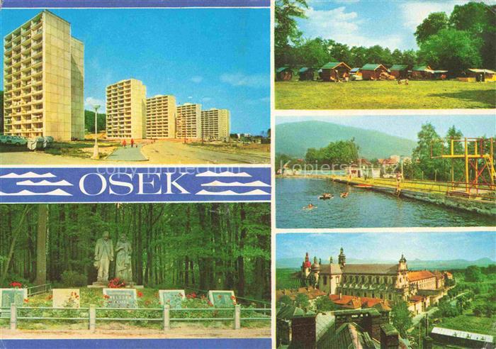 Osek Ossegg CZ Wohnsiedlung Denkmal Autocamping Badesteg Kloster