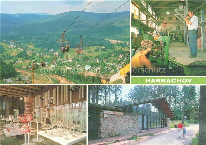 Harrachov Harrachsdorf CZ Panorama Sessellift Glasblaeser Kunst Handwerk Museum