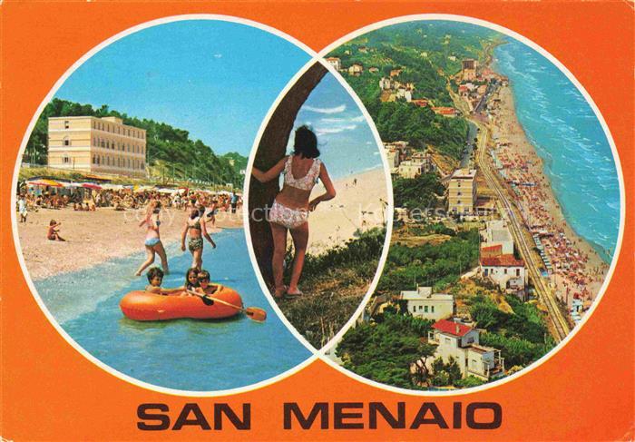 Gargano Peschici Puglia IT Strand Luftaufnahme