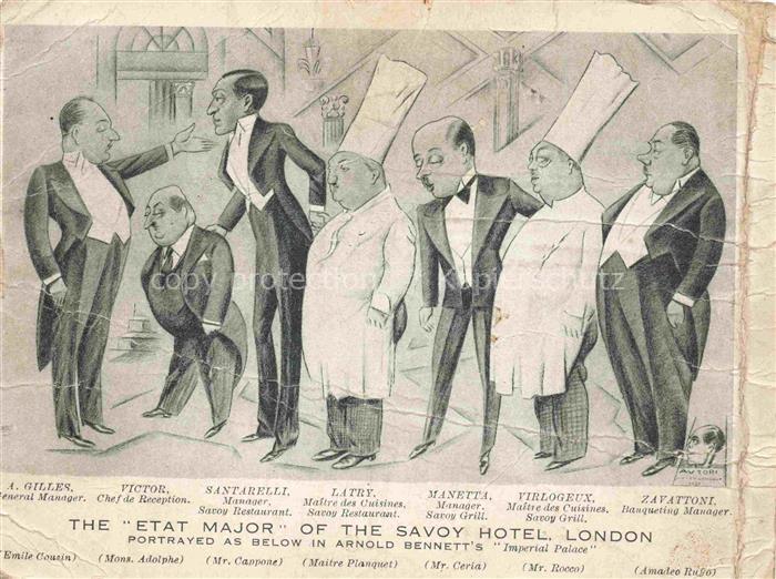 LONDON  UK The Etat Mayor of the Savoy Hotel Kuenstlerkarte
