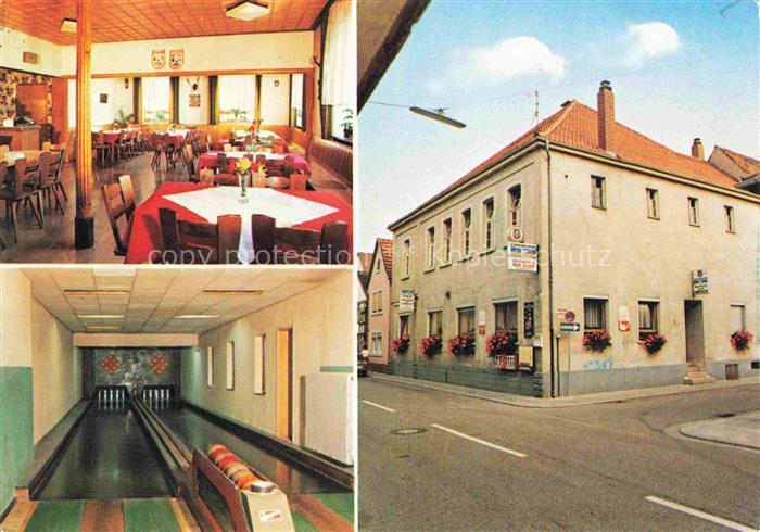 Iggelheim Pfalz Speisegaststaette Zum Hirsch Gastraum Kegelbahn