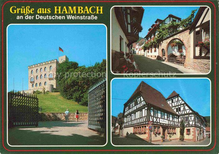 Hambach  Neustadt Weinstrasse Hambacher Schloss Schlossgasse Fachwerkhaeuser