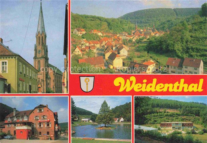 Weidenthal Pfalz Kirche Panorama Gasthaus Erb Gondelteich