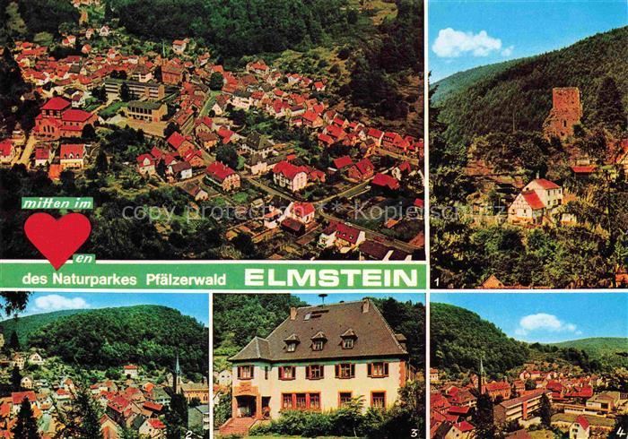 Elmstein Rheinland-Pfalz Fliegeraufnahme Burg Elmstein Teilansicht Buergermeiste