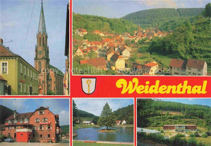 Weidenthal Pfalz Kirche Panorama Gasthaus Erb Gondelteich