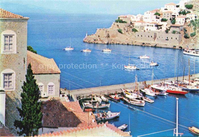 Hydra Ydra Hidra Idra Greece Hafenpartie mit Stadtansicht