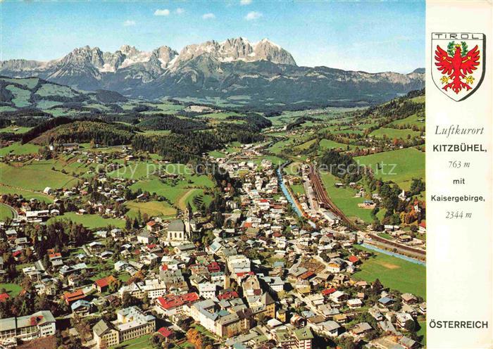 Kitzbuehel Tirol AT Fliegeraufnahme mit Kaisergebirge