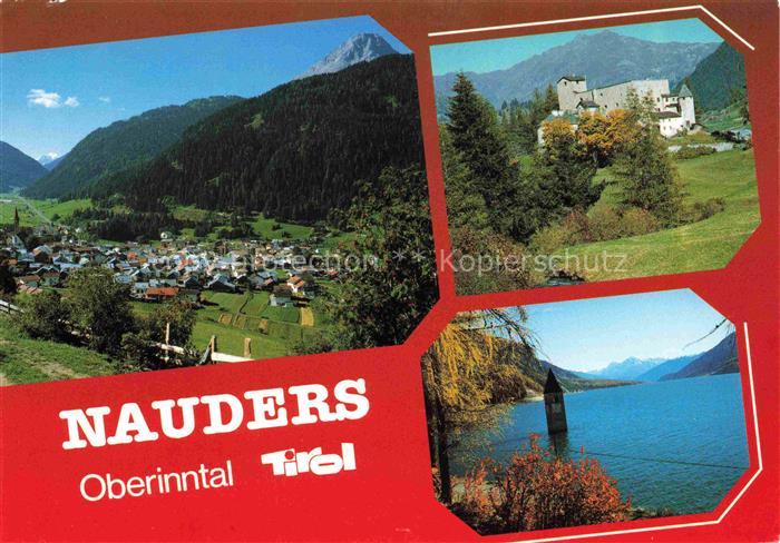 Nauders Tirol AT Panorama Schloss Versunkene Kirche