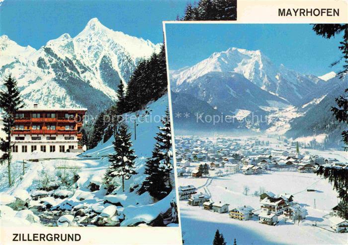 Mayrhofen  Zillertal Tirol AT mit Gruenberg Zillergrund und Brandbergkolm