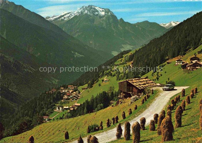 Brandberg 1092m Zillertal Tirol AT mit Gruenberg Panorama